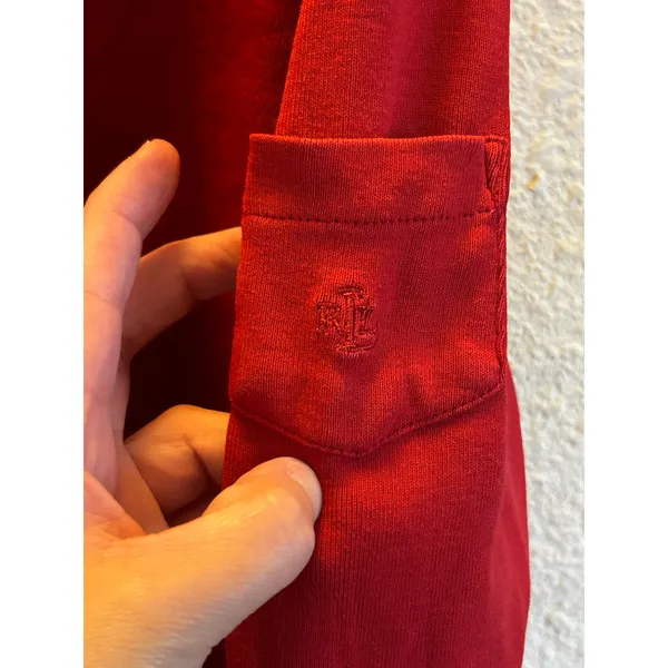 Ralph Lauren red long sleeve tee shirt medium preppy holiday - Image 6