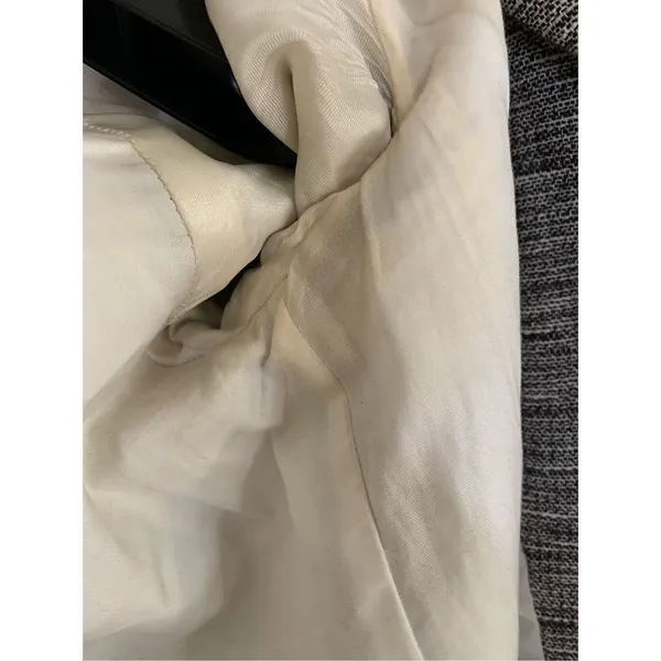 Maje Long Gray Cotton Linen Stretch Asymmetric Zip Coat women’s size 36 Small - Image 11