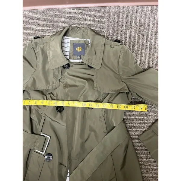 Womens Limited Brand OBR Olive Trench Coat XS EUC - Image 3