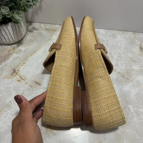 NWOT Ann Taylor Chain‎ Bit Straw Loafers Natural 11M Workwear Office Careerwear - Image 5