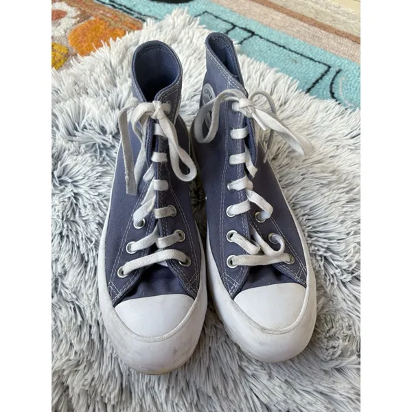 Converse All Star Gray Platform Sneakers - Image 3