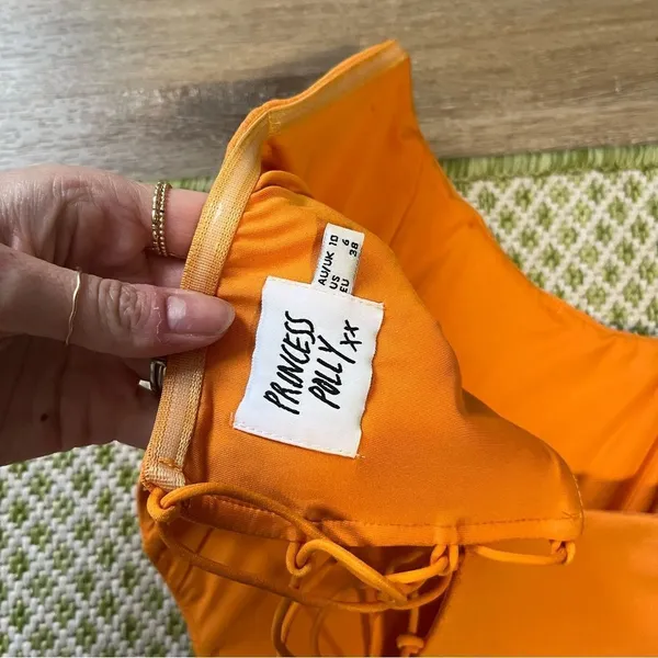 Princess Polly Lace Back Corset Top Orange - Image 3