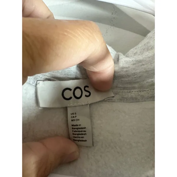 COS Relaxed Fit Maxi Sweatshirt Dress Heather Gray‎ Hooded Cotton Fleece Small - Image 3