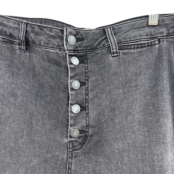 Free‎ People We The Free Crvy Bermuda Shorts Exposed Button Fly Faded Black 34 - Image 5