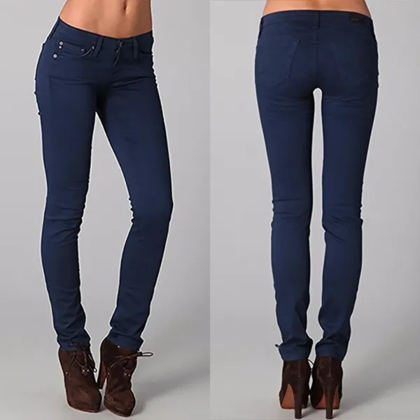 AG Adriano Goldschmied • The Stilt Cigarette Leg Jean sateen navy blue slim skinny pants - Image 4