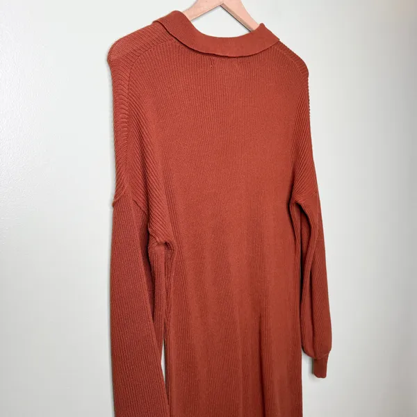 Natural Life On The Road Again Sweater Dress Midi Rust Orange Brown Small Medium - Image 5