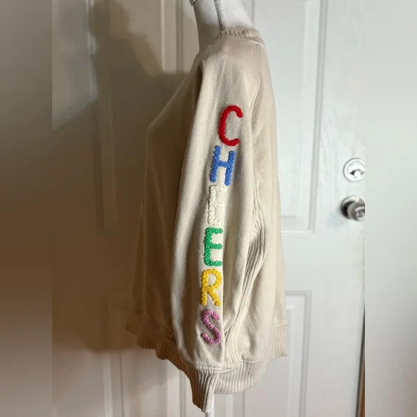 Aerie Cream Oversized “Cheers” sweatshirt. Size M * - Image 2