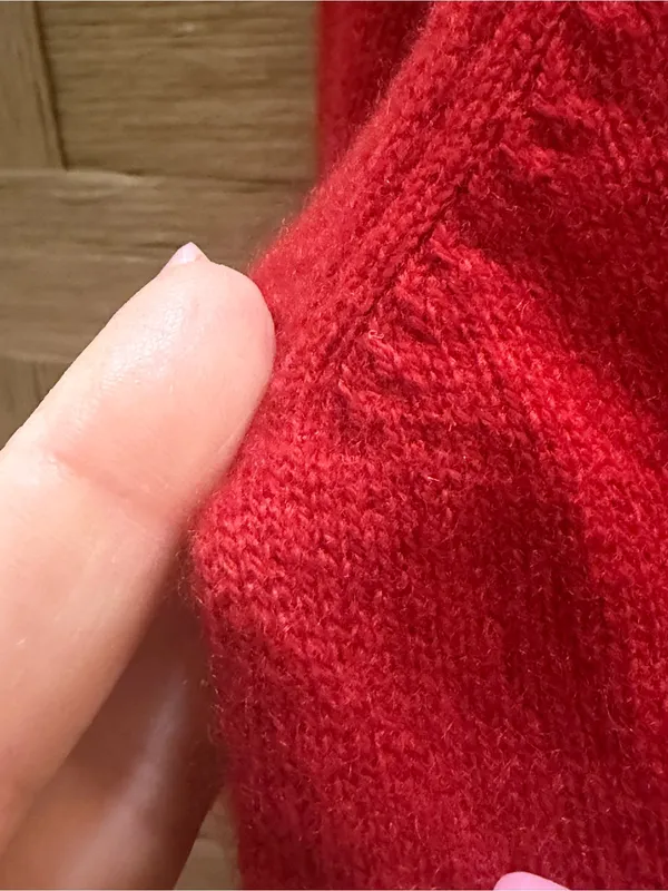 Charter Club Red Crewneck Cashmere Sweater Preppy Holiday Valentines Christmas L - Image 3