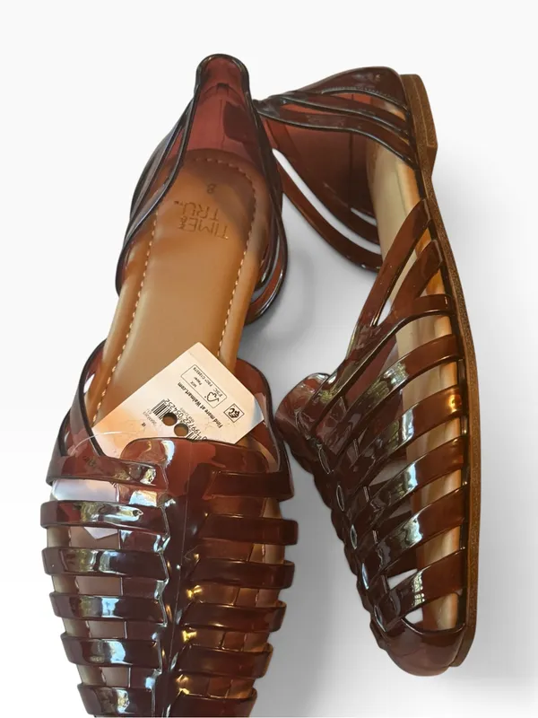 Time and Tru Women's Huarache Jelly Sandals Flats Sz 8 NWT - Image 2