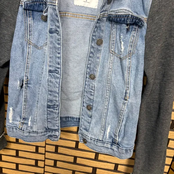 Hollister‎ Denim Sweatshirt Jacket Size Small - Image 3