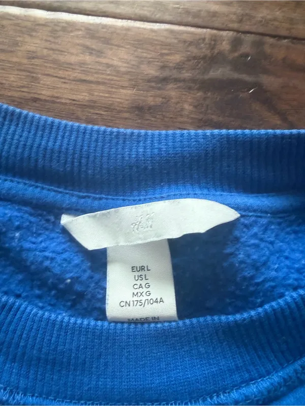 H&M Royal Blue 'PARIS 1970' Crewneck Sweatshirt - Image 2