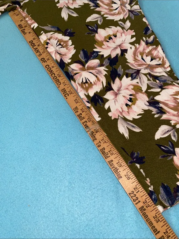 STARS ABOVE floral pajama pant tassel drawstrings 2 pockets olive green size L - Image 9