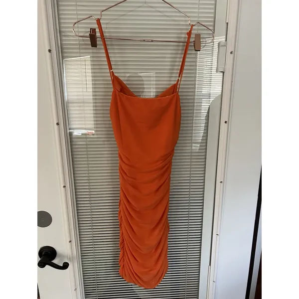 Hello Molly Orange Airy World‎ Dress Open Cut Out Back Size 4 - Image 4