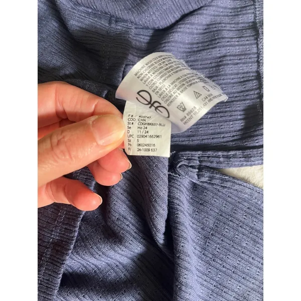GH Bass Ribbed Henley Top Small Navy Blue Pointelle Gorpcore Granola Minimalist‎ - Image 9