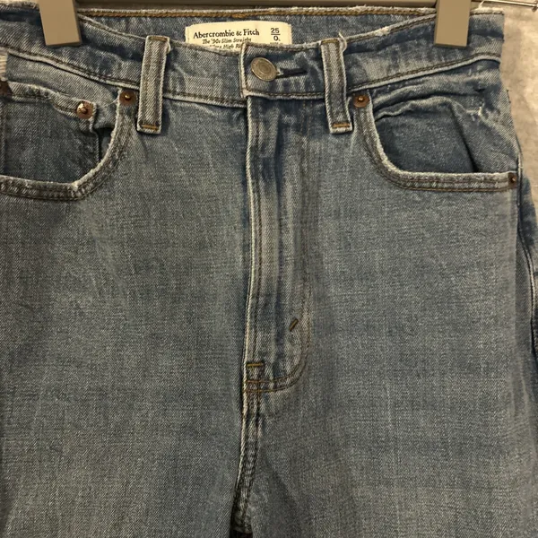 Abercrombie & Fitch Curve Love 90s Slim Straight Jeans Ultra High Rise 25 0L - Image 4