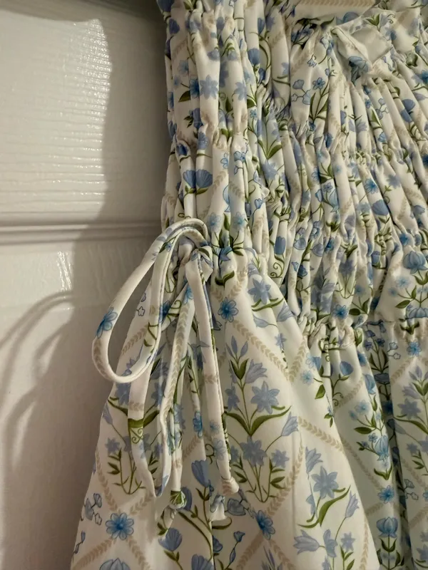 Bubble floral dress Blue - Image 3