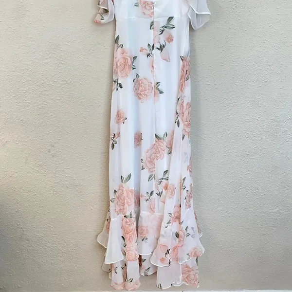 Lulu's Take You There Ivory Floral Print Maxi Dress size XS‎ - Image 8