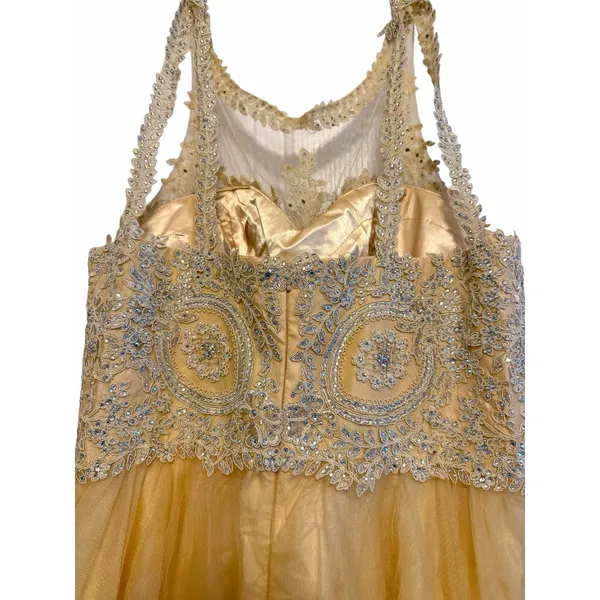 Let's Gold Jeweled Tulle Homecoming Dress - Size 3XL - Image 10