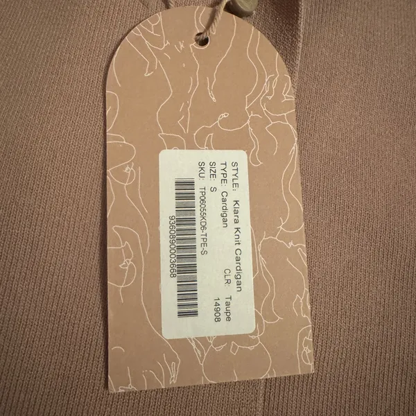 Meshki Klara Knit Cardigan in taupe size small - Image 5