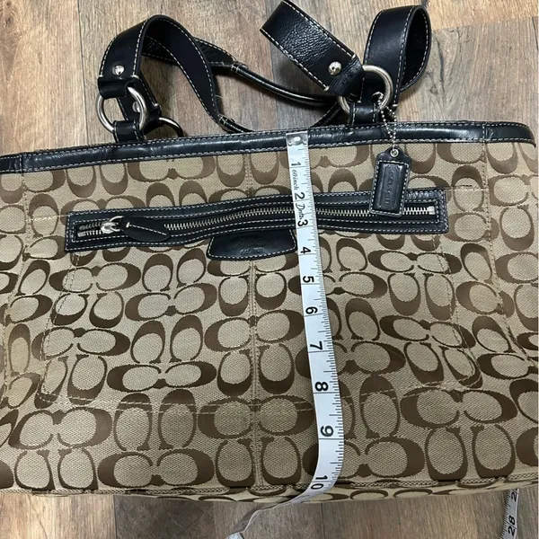 Coach Y2K Brown and Black Signature Tote - Image 12
