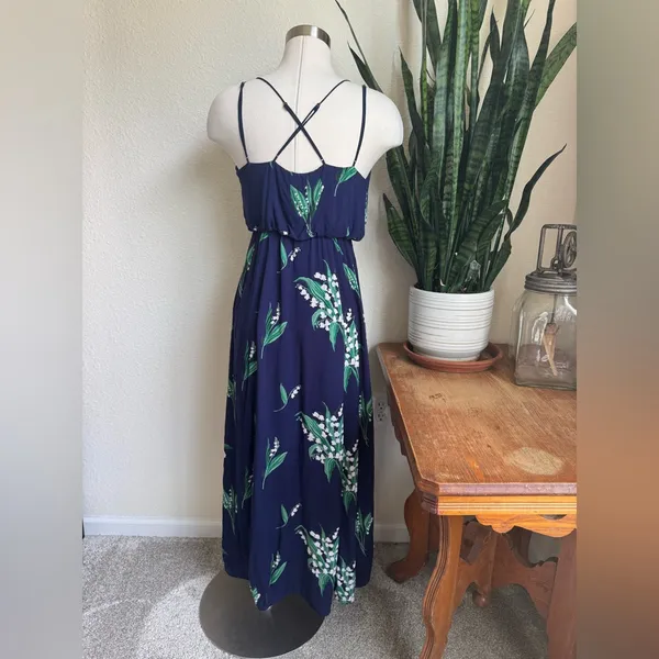 Vintage Urban Outfitters Lily of the Valley Maxi Dress Size 4 Floral Boho Style‎ - Image 2