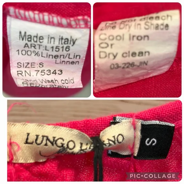 NWT‎ Lungo L'Arno Womens S Dress Knee Length Pink 100% Linen Short Summer Italy - Image 8