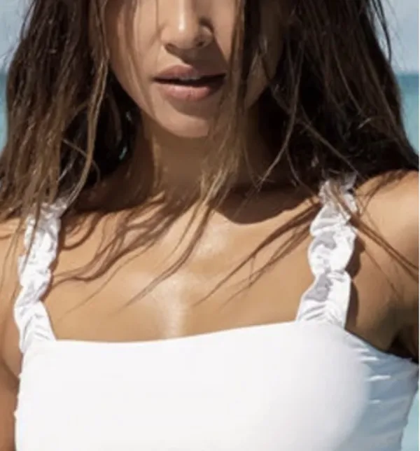 Xhilaration White Ribbed Ruffle Bikini Set - Image 3