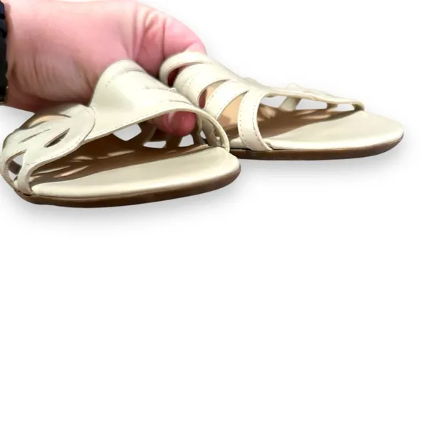 Naturalizer Beige‎ Leather Open Toe Strappy Slip On Heel Sandals Sz 8 - Image 4