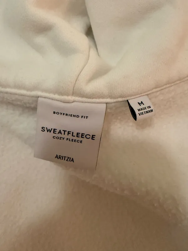 Aritzia White Sweatfleece hoodie  - Image 4