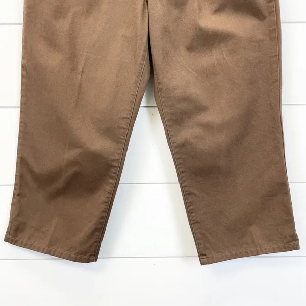 LAUREN Ralph Lauren Womens 10 Capri‎ Pants Medium Brown 100% Cotton Chino - Image 5