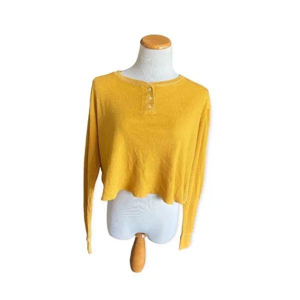 NWT Womens Wild Fable Thermal Waffle Knit Crop Top - Sz XXL - Image 2