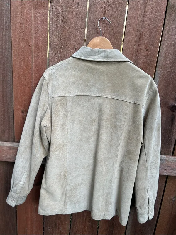 Vintage Live A Little Leather Button Down Jacket Top Size Large - Image 2
