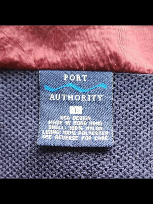 Port Authority Navy Bomber Jacket with Burgundy Collar - Image 2