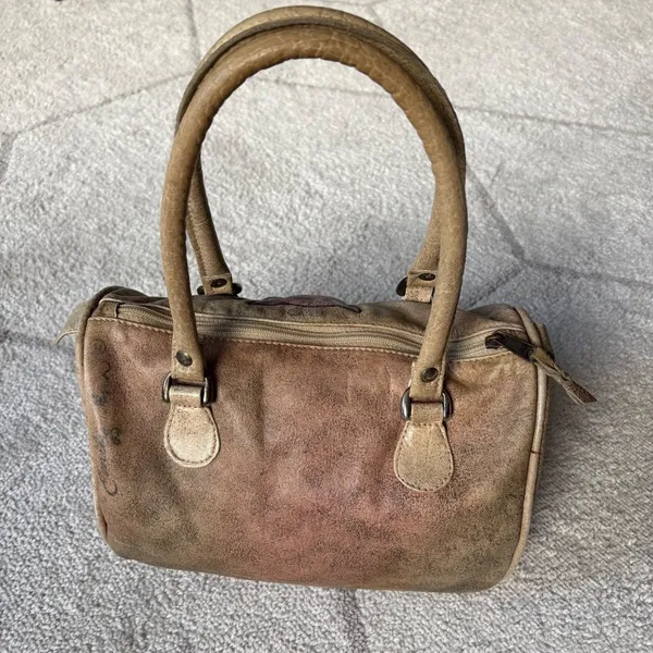 Vintage Hand-Painted Leather Satchel Safari Animals Emily Ann of Boca Raton - Image 5