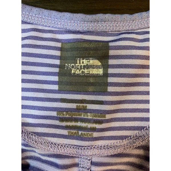 The North Face T Shirt Womens Medium Purple Stripes Outdoorsy Hiking‎ READ - Image 5
