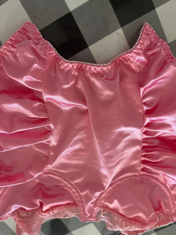 Pink Satin Corset Top Size Small - Image 13