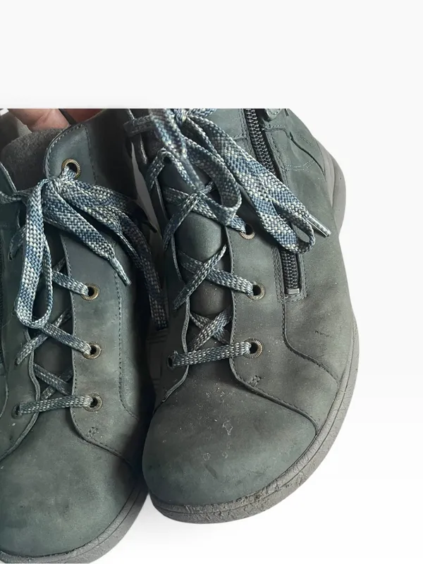 Aravon Rev Stridarc Waterproof Gray Leather Lace-Up Side-Zip Boots - Image 4