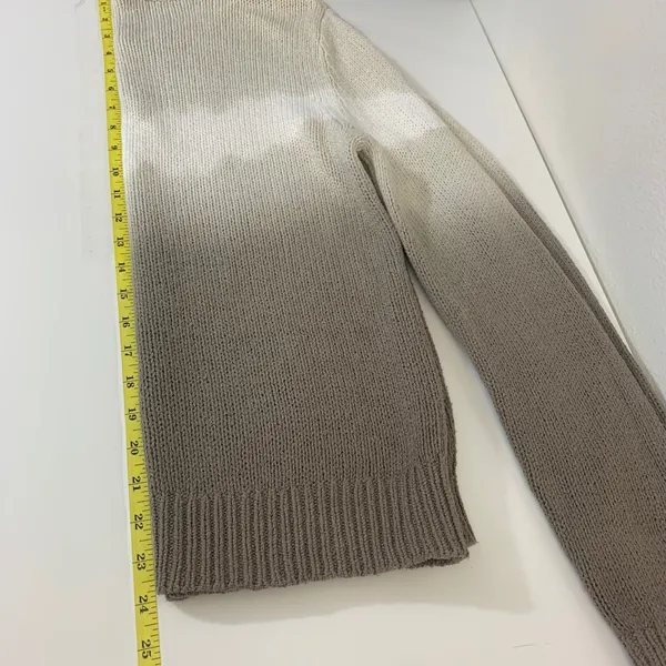 Splendid Women's S Ombre‎ Dip-Dye Cotton Shaker Knit Crewneck Sweater Taupe - Image 4