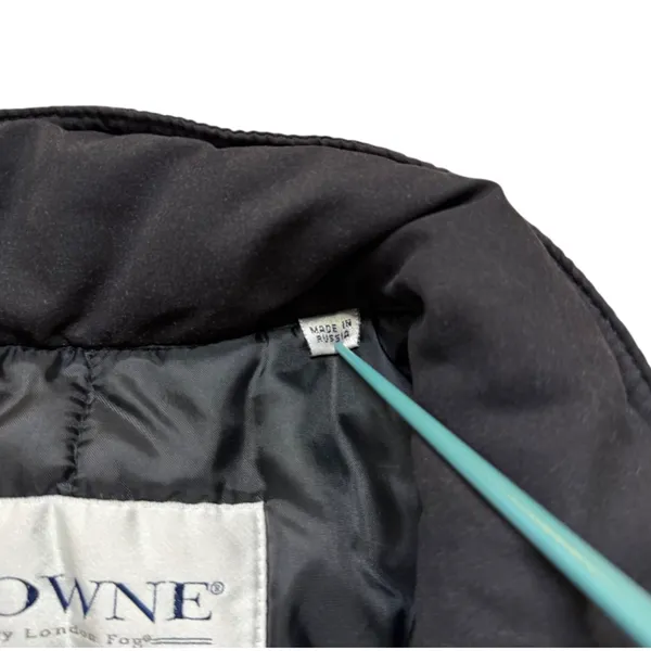 Towne by London Fog Women's Puffer Jacket Size M Black Zip Snap Coat Unisex - Image 5
