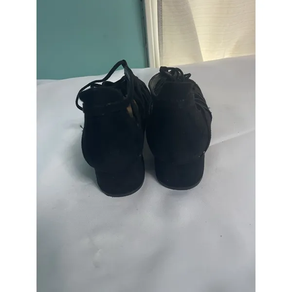 Design Lab‎ By Lord & Taylor Black Suede Upper Heels Lace Shoe Size 9.5 BinC - Image 4