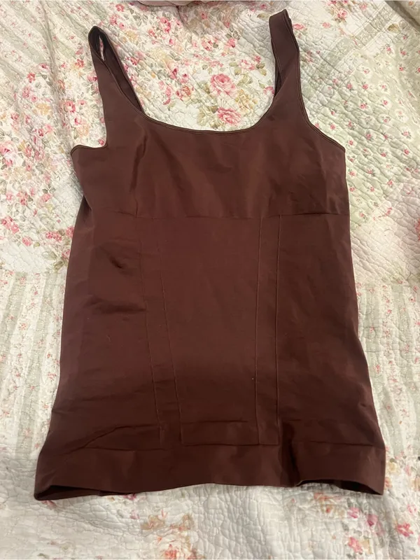PINK Victoria's Secret Chocolate Brown Scoop Tank - Image 2