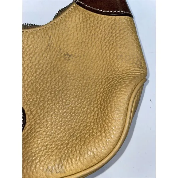 Dooney & Bourke Hobo All-Weather Leather AWL‎ Purse Shoulder Bag Yellow - Image 6