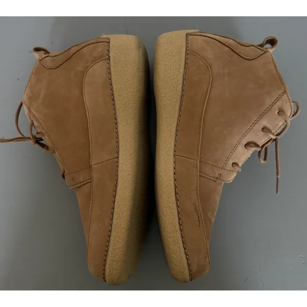 Duluth Trading Co Seneca Falls Leather Laced Ankle Boots Moc Toe Tan Brown W 9.5 - Image 10