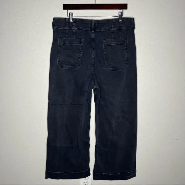 Anthropologie Maeve The Colette High Rise Crop Wide Leg Jeans Patch Pocket - Image 5