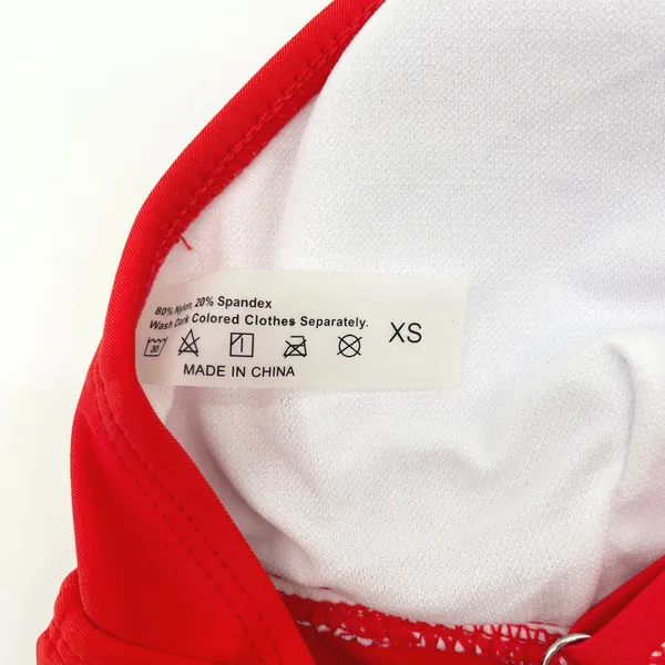 Triangle‎ Bikini Top Women XS Red Cross Back Stretch Minimalist Sporty Glam Pool - Image 6