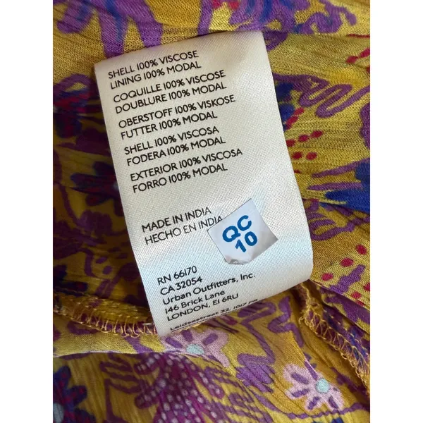 Anthropologie Chiffon Maxi Dress Womens Medium Semi Sheer Mandala Print - Image 11