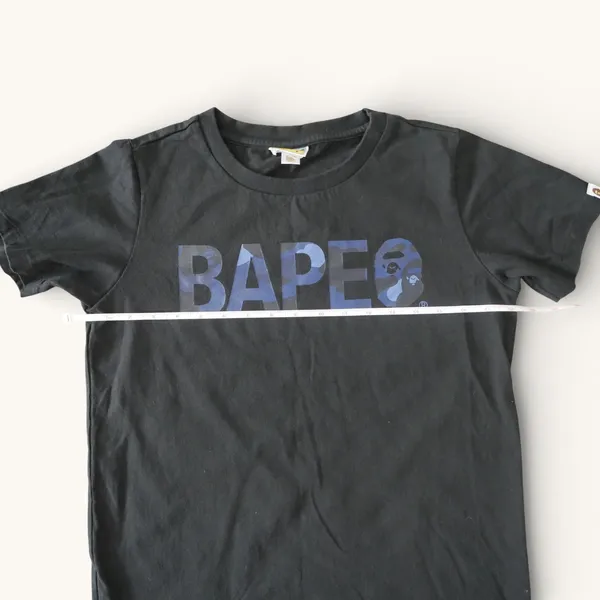 Authentic BAPE A Bathing Ape Womens Small Black Camo Logo Graphic Tee Shirt - Image 7