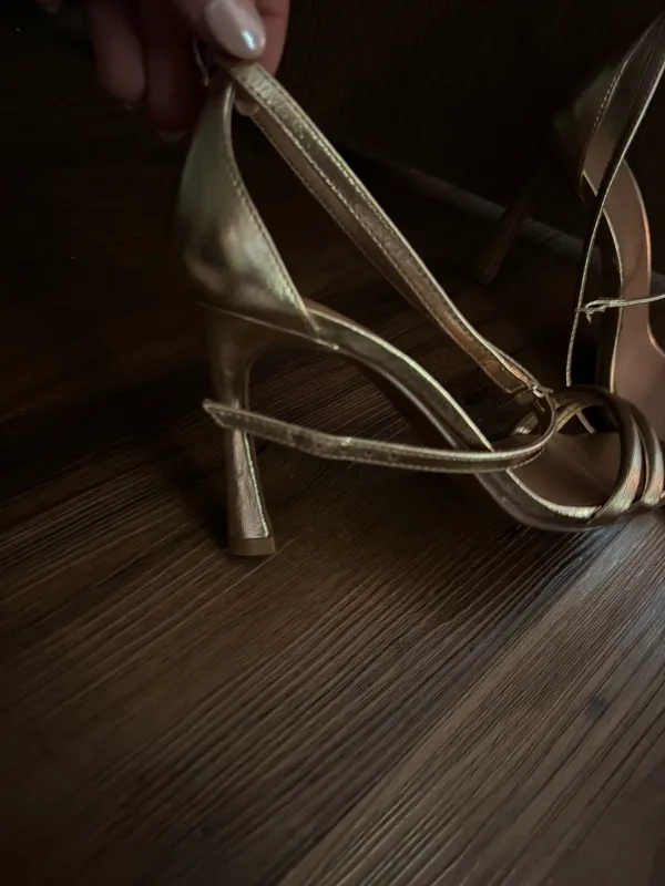 Chinese Laundry Gold Strappy Heels - Image 2