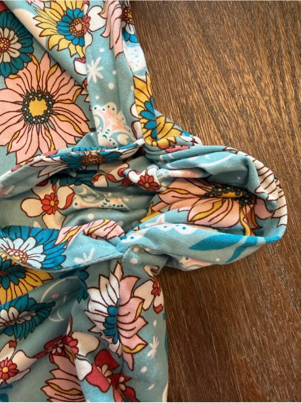 Women's Joyspun Floral Pajama Dress Size S Blue Pink EXCELLENT CONDITION - Image 6