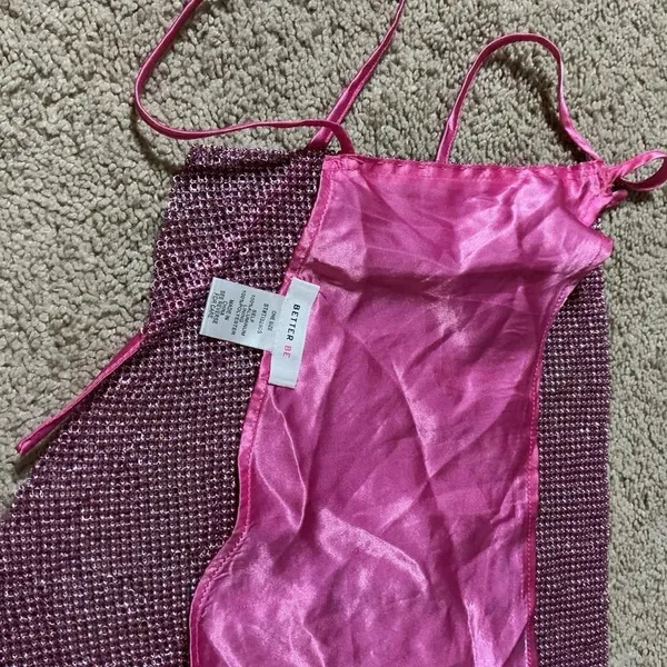 Y2K Better Be Festival Chainmail Halter Crop Top Handkerchief Metallic One‎ Size - Image 6